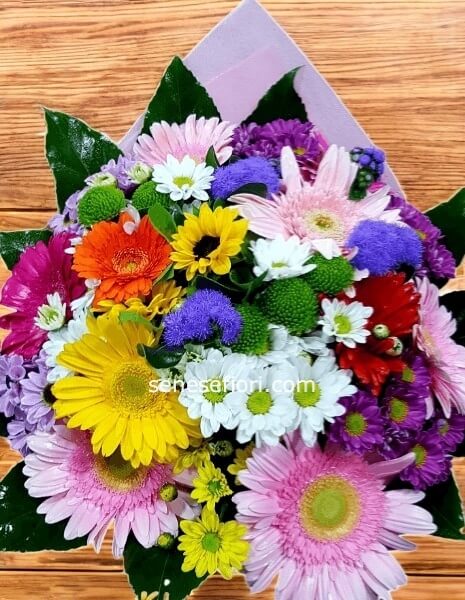 bouquet fiori toni rosa,fuxia,viola