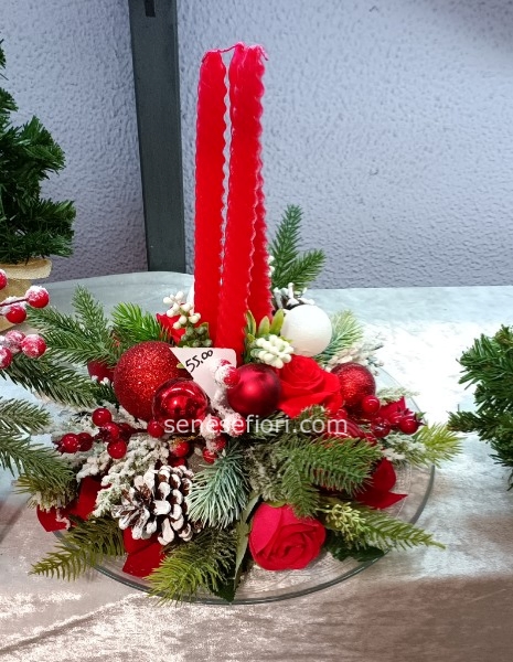 centrotavola tondo tre candele