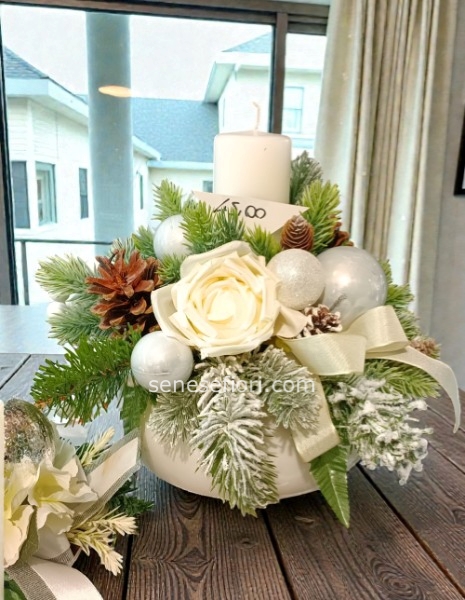 ampolla natalizia bianco con moccolo